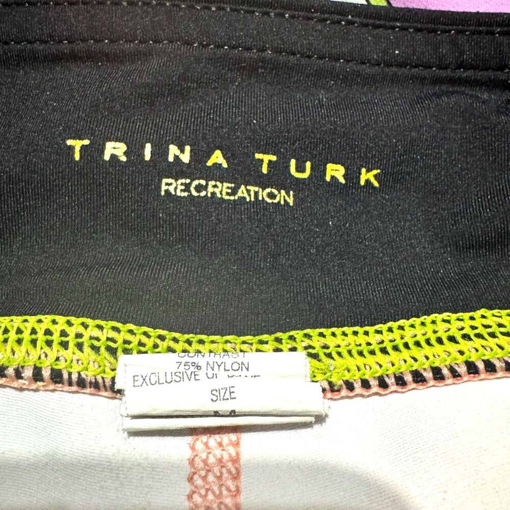 Trina Turk Recreation Abstract Floral Capri Leggings Medium Colorful Activewear - Picture 4 of 6
